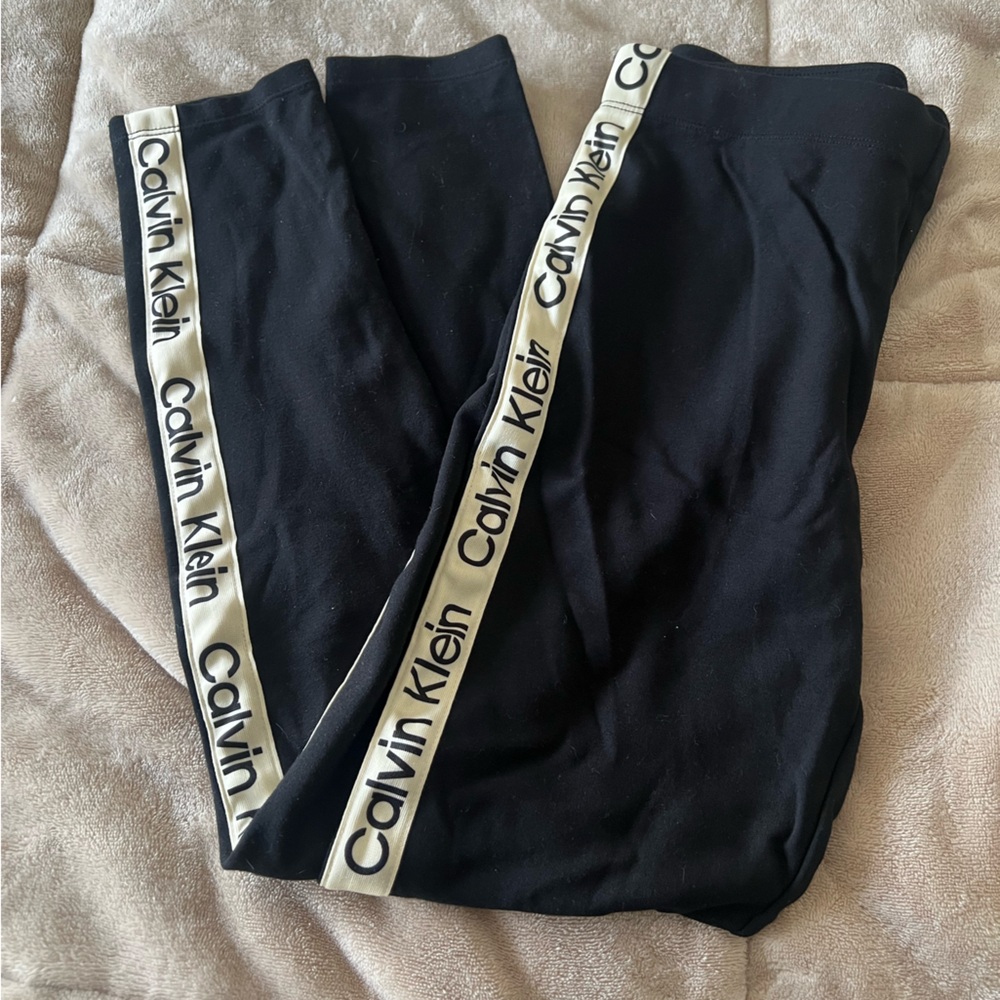 Calvin Klein Black Leggings with Logo Trim